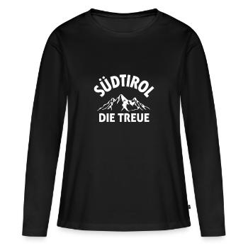 Südtirol Treue Bergwandern Winterurlaub - Frauen Premium Bio Langarmshirt - Schwarz - Vorne - Julia (174cm)