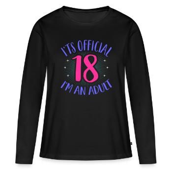 18th birthday - Women's Premium Organic Long Sleeve Shirt - black - Front - Julia (174cm)
