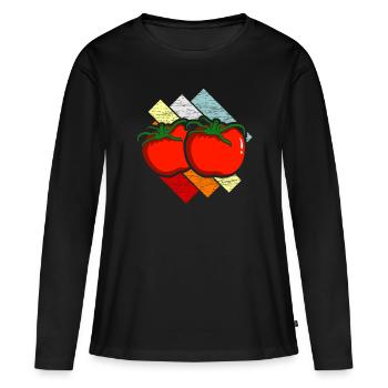 tomate - T-shirt manches longues Premium bio Femme - noir - Devant - Julia (174cm)