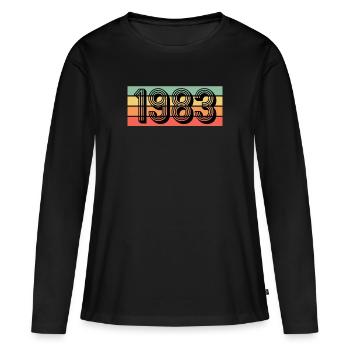 Année de naissance 1983 - T-shirt manches longues Premium bio Femme - noir - Devant - Julia (174cm)