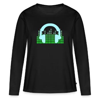DJ Music Disco Headphones - Women's Premium Organic Long Sleeve Shirt - black - Front - Julia (174cm)