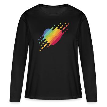 LGBT - T-shirt manches longues Premium bio Femme - noir - Devant - Julia (174cm)