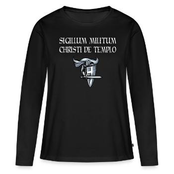 Crusader Knights Templar - Women's Premium Organic Long Sleeve Shirt - black - Front - Julia (174cm)