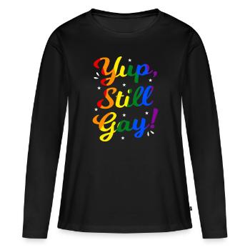 LGBT - Frauen Premium Bio Langarmshirt - Schwarz - Vorne - Julia (174cm)