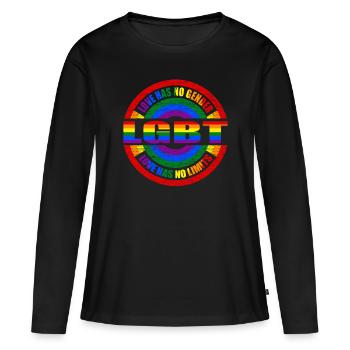 LGBT - T-shirt manches longues Premium bio Femme - noir - Devant - Julia (174cm)