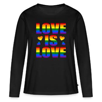 LGBT - Frauen Premium Bio Langarmshirt - Schwarz - Vorne - Julia (174cm)