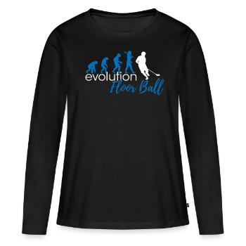 FloorBall Evolution - T-shirt manches longues Premium bio Femme - noir - Devant - Julia (174cm)