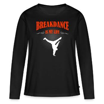 Breakdance - T-shirt manches longues Premium bio Femme - noir - Devant - Julia (174cm)