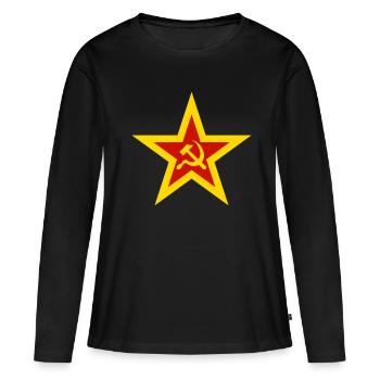 communisme - T-shirt manches longues Premium bio Femme - noir - Devant - Julia (174cm)