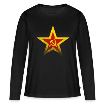 communisme - T-shirt manches longues Premium bio Femme - noir - Devant - Julia (174cm)