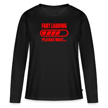 Fart Loading Please wait lustiger Spruch furzen - Frauen Premium Bio Langarmshirt - Schwarz - Vorne - Julia (174cm)
