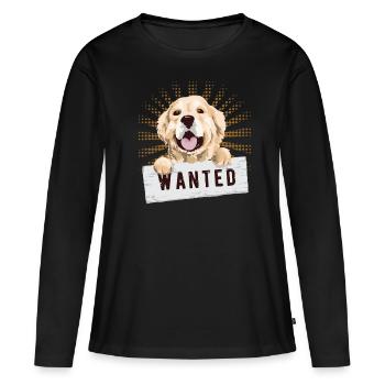 Golden retriever - T-shirt manches longues Premium bio Femme - noir - Devant - Julia (174cm)