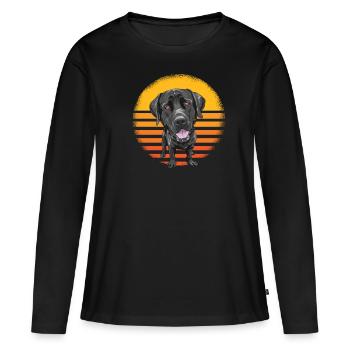 Labrador - Frauen Premium Bio Langarmshirt - Schwarz - Vorne - Julia (174cm)