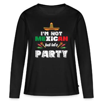 Mexican party mariachi band sombrero - Women's Premium Organic Long Sleeve Shirt - black - Front - Julia (174cm)