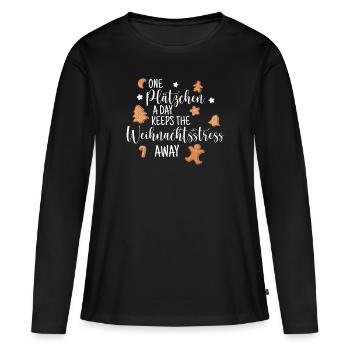 Weihnachten Adevent Plätzchen Spruch für Lebkuchen - Frauen Premium Bio Langarmshirt - Schwarz - Vorne - Julia (174cm)