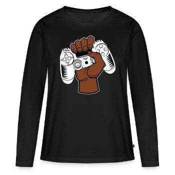 Gaming Controller - Women's Premium Organic Long Sleeve Shirt - black - Front - Julia (174cm)