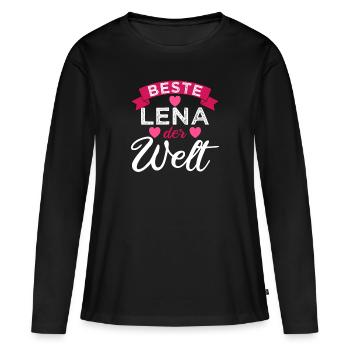 Beste Lena der Welt - Frauen Premium Bio Langarmshirt - Schwarz - Vorne - Julia (174cm)