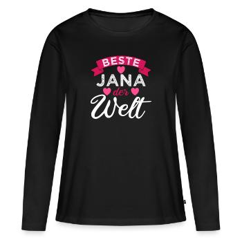 Die beste Jana der Welt. - Frauen Premium Bio Langarmshirt - Schwarz - Vorne - Julia (174cm)