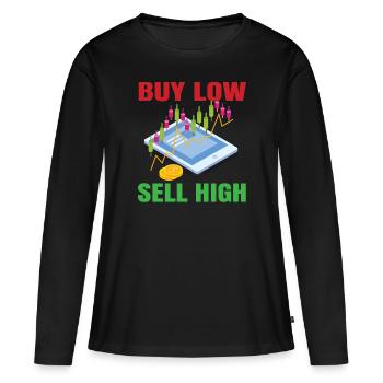 Handel Trade - Frauen Premium Bio Langarmshirt - Schwarz - Vorne - Julia (174cm)