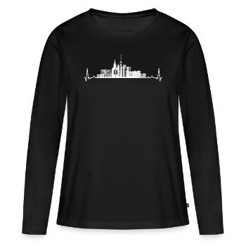 Stuttgart - Skyline de la ville de Stuttgart - T-shirt manches longues Premium bio Femme - noir - Devant - Julia (174cm)