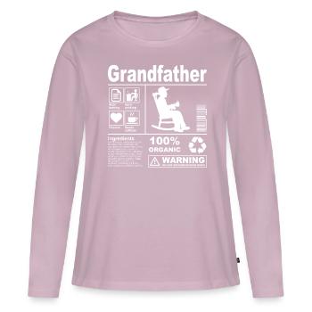 Description du produit grand-père - T-shirt manches longues Premium bio Femme - rose poudré - Devant - Julia (174cm)