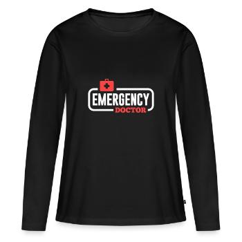 Médecin urgentiste paramédic secouriste d'urgence malade - T-shirt manches longues Premium bio Femme - noir - Devant - Julia (174cm)