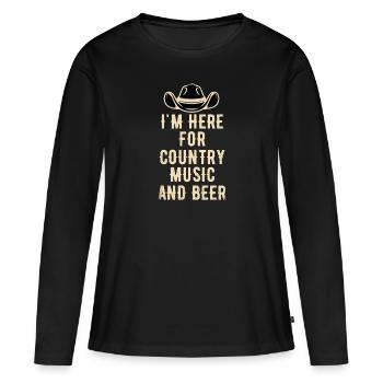 Country Music Line Dance Western Dance - T-shirt manches longues Premium bio Femme - noir - Devant - Julia (174cm)