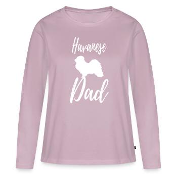 Havanais - T-shirt manches longues Premium bio Femme - rose poudré - Devant - Julia (174cm)
