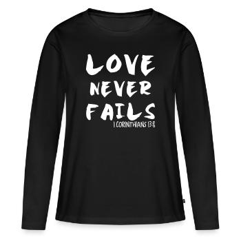 Jésus, Jésus, Jésus chrétien chrétien chrétien chrétien - T-shirt manches longues Premium bio Femme - noir - Devant - Julia (174cm)