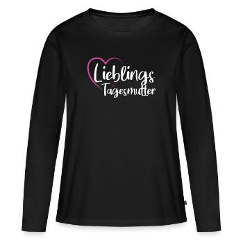 Tagesmutter Lieblingstagesmutter - Frauen Premium Bio Langarmshirt - Schwarz - Vorne - Julia (174cm)