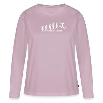 Édition Soccer Designers - T-shirt manches longues Premium bio Femme - rose poudré - Devant - Julia (174cm)