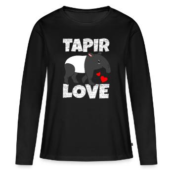 Tapir - T-shirt manches longues Premium bio Femme - noir - Devant - Julia (174cm)