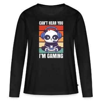 Computer Gaming - T-shirt manches longues Premium bio Femme - noir - Devant - Julia (174cm)