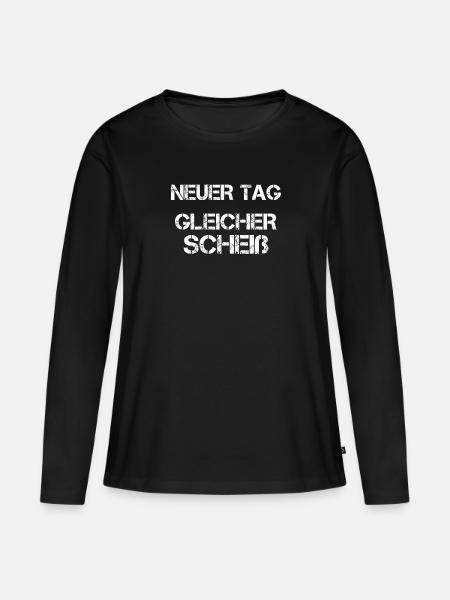 Spruch Arbeit - Frauen Premium Bio Langarmshirt - Schwarz