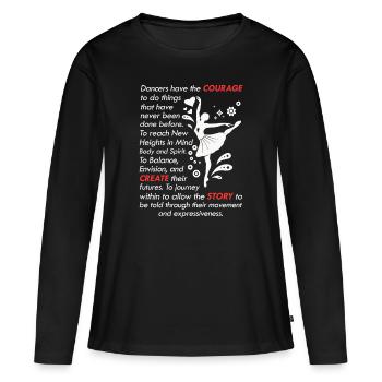 Danseuse de ballet ballerine école de danse - T-shirt manches longues Premium bio Femme - noir - Devant - Julia (174cm)