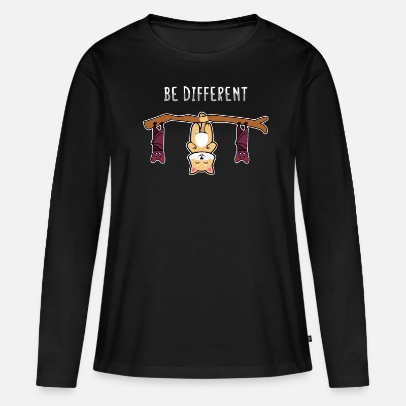 Be Different Sweet Cat Be Different - Women's Premium Organic Long Sleeve Shirt - black