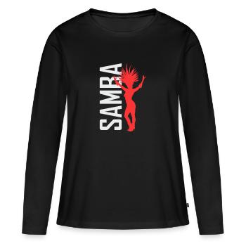 Danseur de samba Danse de salle de classe de samba - T-shirt manches longues Premium bio Femme - noir - Devant - Julia (174cm)