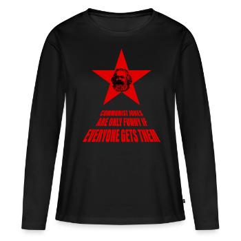 cadeau de plaisanterie communiste - T-shirt manches longues Premium bio Femme - noir - Devant - Julia (174cm)