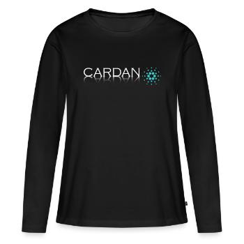 Cryptocurrency Cardano Projet - T-Shirt - T-shirt manches longues Premium bio Femme - noir - Devant - Julia (174cm)