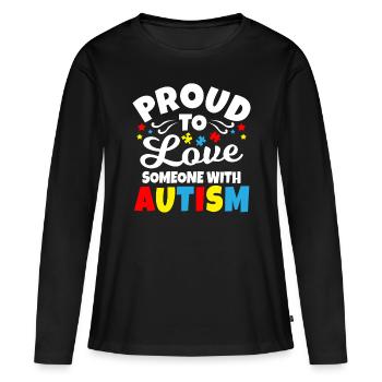 Autisme - T-shirt manches longues Premium bio Femme - noir - Devant - Julia (174cm)
