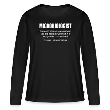 Microbiologist Description - T-shirt manches longues Premium bio Femme - noir - Devant - Julia (174cm)