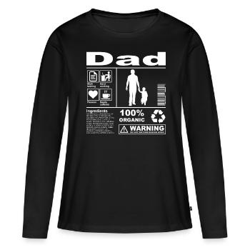 Dad Product Description - T-shirt manches longues Premium bio Femme - noir - Devant - Julia (174cm)