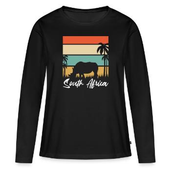 Afrique du Sud - T-shirt manches longues Premium bio Femme - noir - Devant - Julia (174cm)