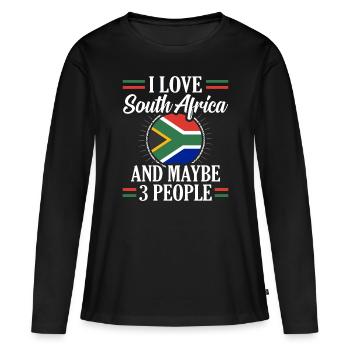 Afrique du Sud - T-shirt manches longues Premium bio Femme - noir - Devant - Julia (174cm)