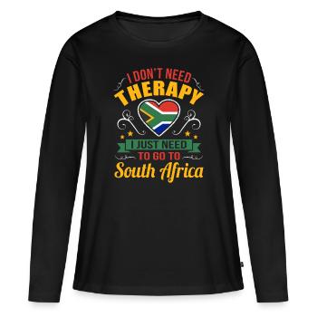 Südafrika - Frauen Premium Bio Langarmshirt - Schwarz - Vorne - Julia (174cm)