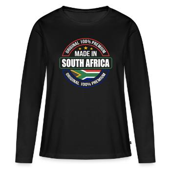 Afrique du Sud - T-shirt manches longues Premium bio Femme - noir - Devant - Julia (174cm)