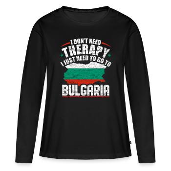 Bulgarie - T-shirt manches longues Premium bio Femme - noir - Devant - Julia (174cm)