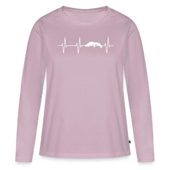Newt Heartbeat T Shirt - T-shirt manches longues Premium bio Femme - rose poudré - Devant - Julia (174cm)