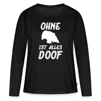 Fehmarn patrie île de la mer Baltique île ensoleillée - T-shirt manches longues Premium bio Femme - noir - Devant - Julia (174cm)