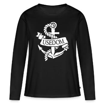 Usedom Anker Baltique île de Moin au nord - T-shirt manches longues Premium bio Femme - noir - Devant - Julia (174cm)